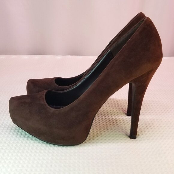 Qupid Women's Brown Platform Pumps Size 6 - Picture 1 of 12